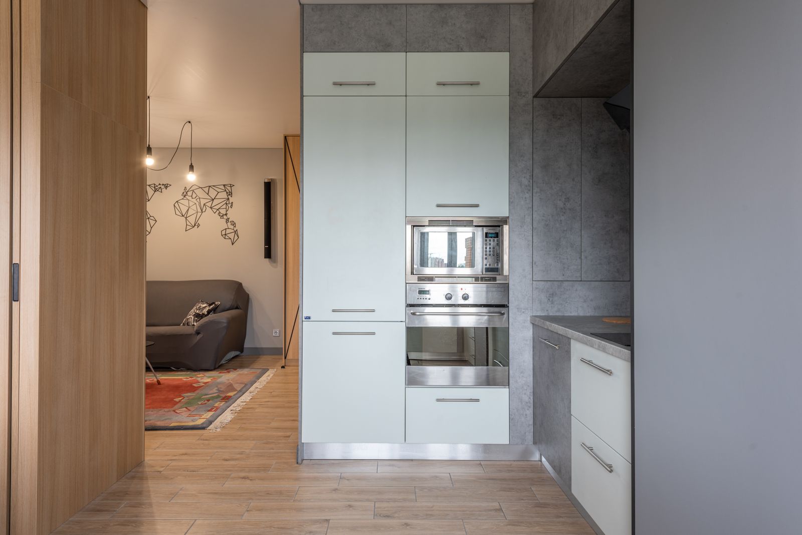 A built-in microwave set into kitchen cabinetry — Viking microwave repair